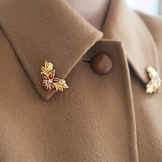 1990s 포인세티아 크리스마스 빈티지귀걸이 빈티지귀찌 