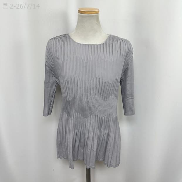 플리츠미 여자 주름 스판 티셔츠 FREE