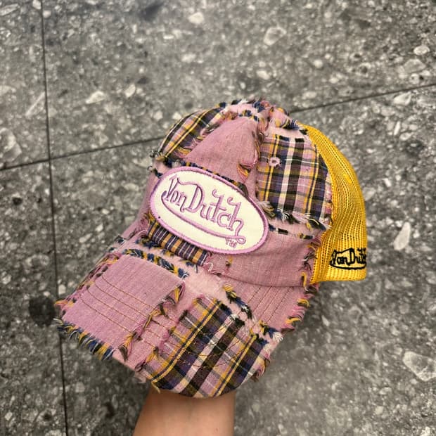 본더치 빈티지 체커 메쉬캡 처분 