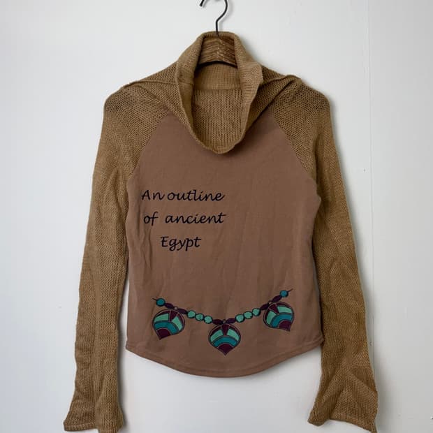 JPN 니트 믹스드 탑