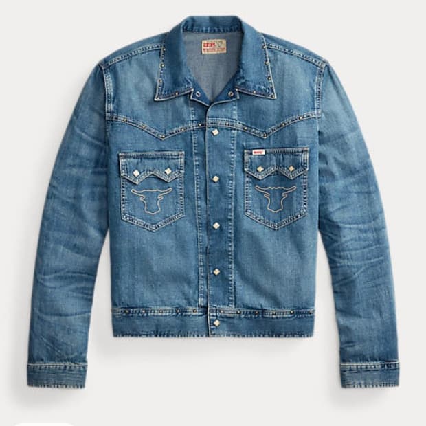 RRL 스터드 인디고 데님 자켓 M