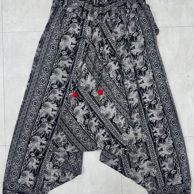 •에스닉 히피 코끼리 패턴 하렘팬츠 (포켓 디테일)