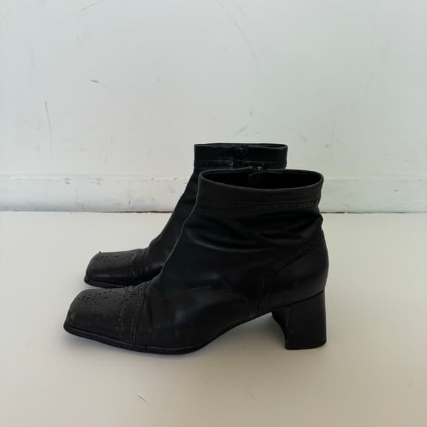 빈티지 스퀘어 앵클부츠