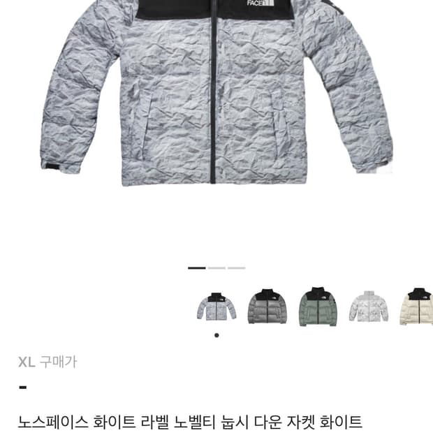 노스페이스 화이트 라벨 노벨티 눕시 다운 자켓 화이트