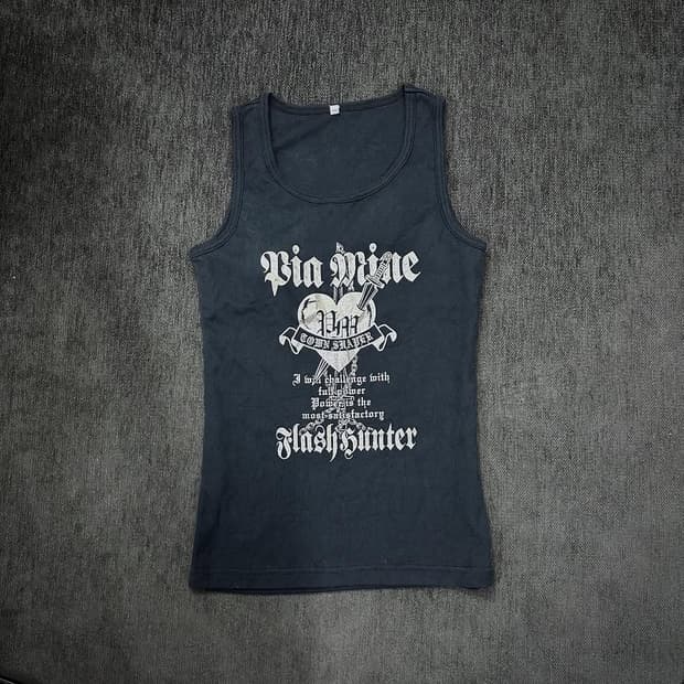 glitter Y2K printing sleeveless