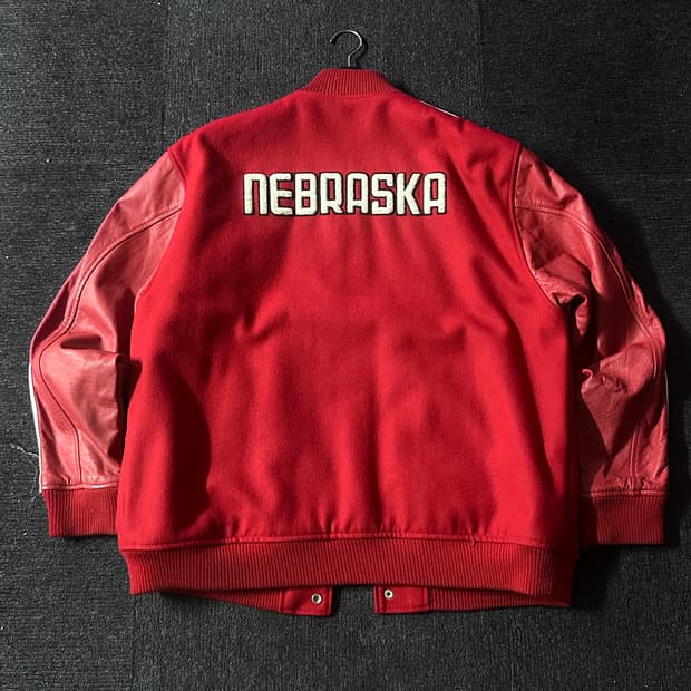 90s 아디다스 네브레스카 레더 바시티 스타디움자켓