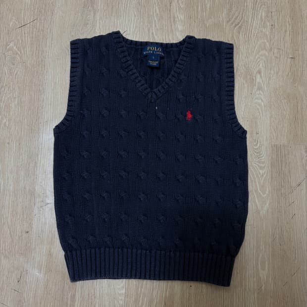 폴로 랄프로렌 키즈 꽈배기 니트조끼 5세 
