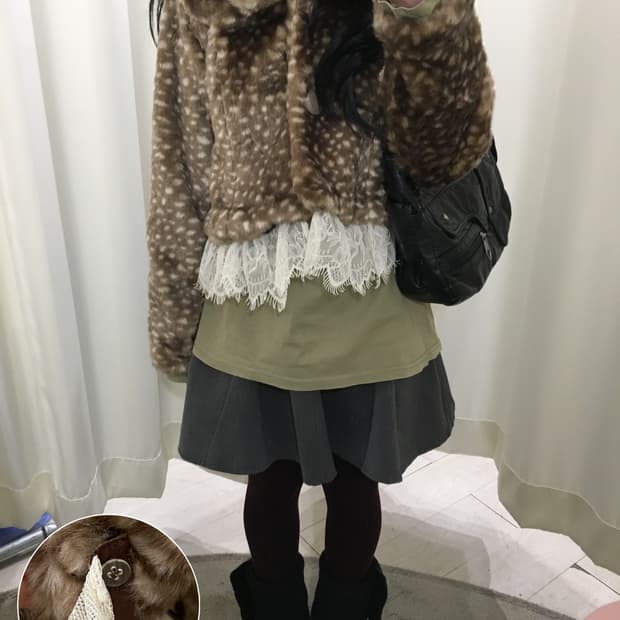 cornflake bambi fur jacket (갸루,y2k)