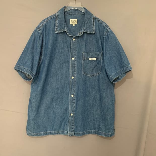 L 마리떼프랑소와저버 포켓 반팔 데님 셔츠 청남방