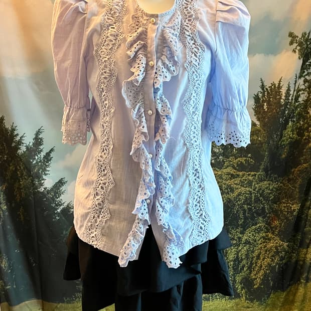 vintage eyelet frill blouse