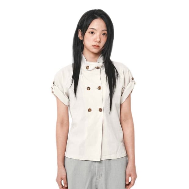 사파리스팟 26ss 린넨 소매 단추 셔츠