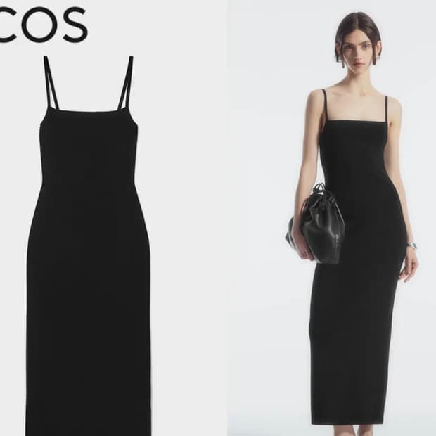 COS 블랙 민소매 롱 원피스 55 새상품