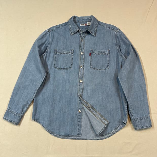 L) 리바이스 투포켓 워크 데님 셔츠 자켓 T버튼 타입