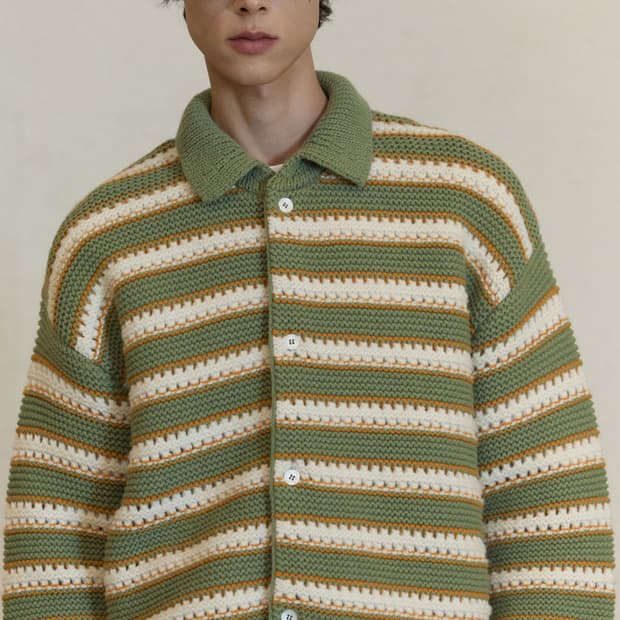 stu 올리브그린 가디건 팝니다