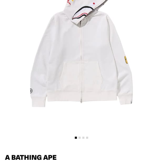 베이프 후드집업 화이트 s