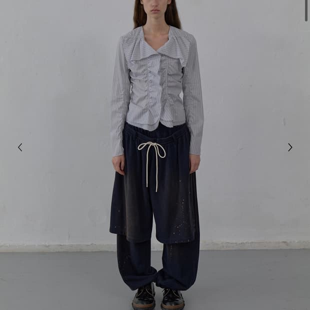 [LCDC] VOLUME SHIRRING BLOUSE (GREY)