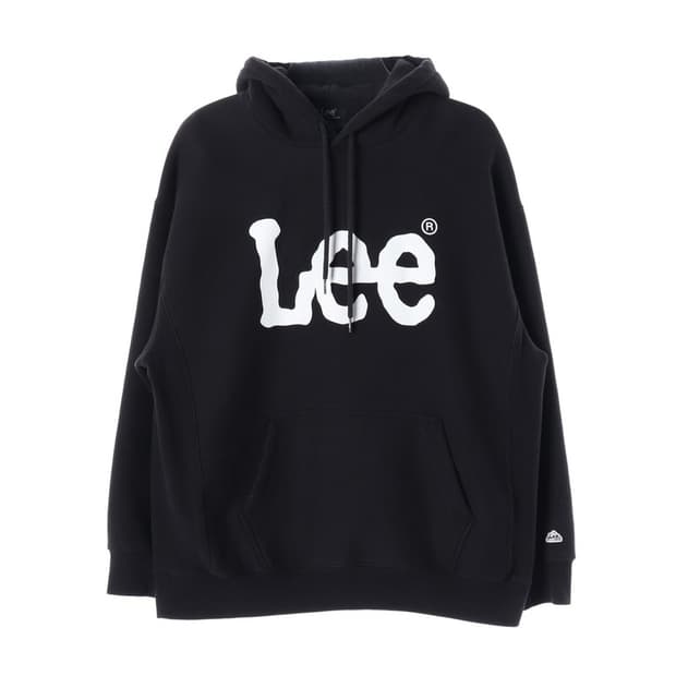 Lee 빅로고 기모 후드티 블랙 L