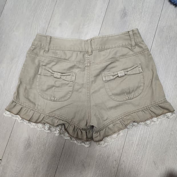 콜자 갸루 라떼깔 베이지 레이스 반바지 큐롯 치마바지