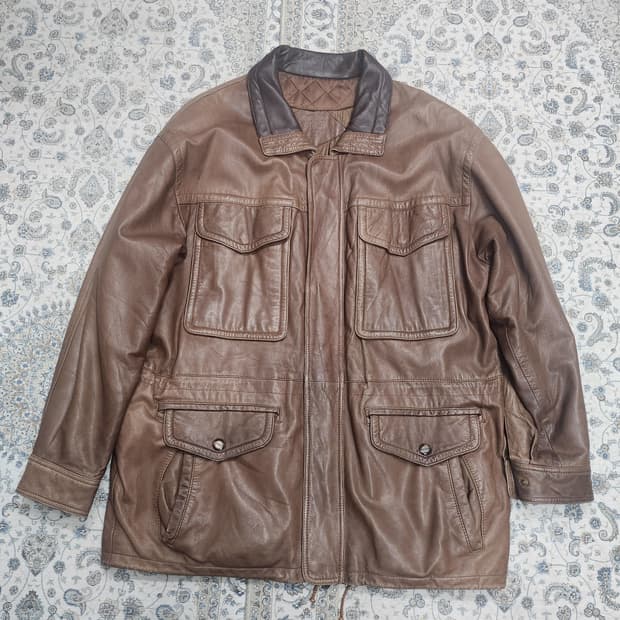 90s 빈티지 리얼 레더 M65 자켓 L (115까지)