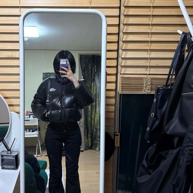 노스페이스 화이트 라벨 노벨티 눕시 다운 자켓 SP 리얼 블랙