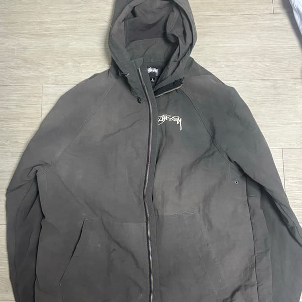 스투시 웨이브 다이 비치 쉘 자켓 S 그레이