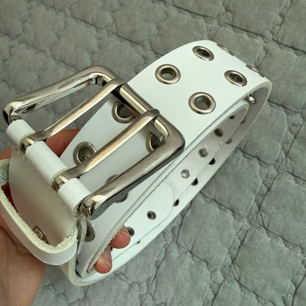 더블 아일렛 벨트(화이트)