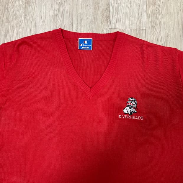 110) 90's 챔피온 미국 스쿨 V넥 니트(RRL&LVC&폴로)