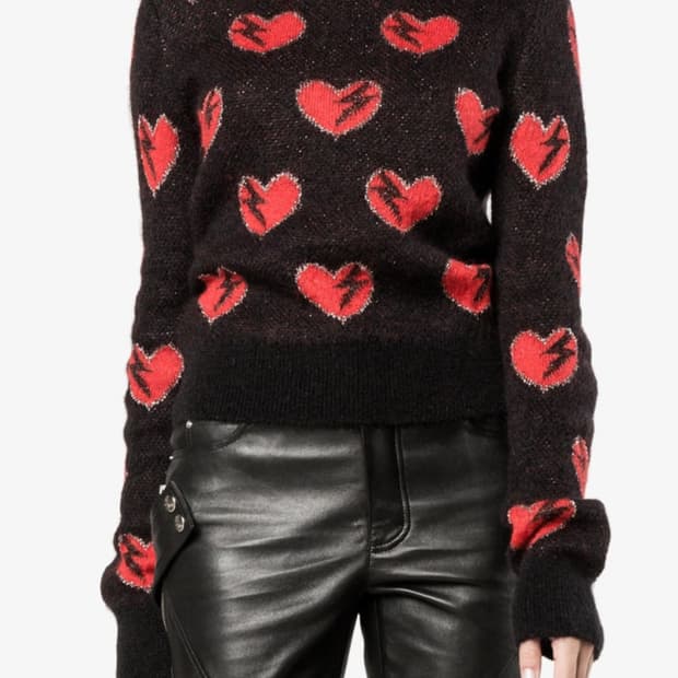 생로랑 하트번개 니트 S