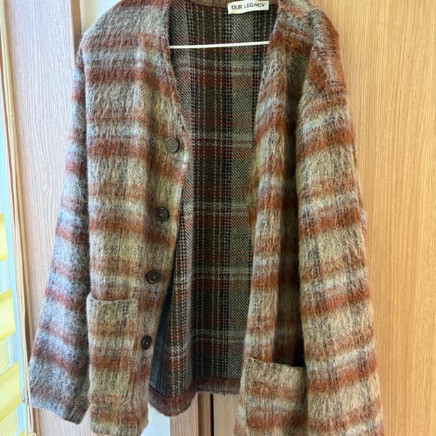 아워레가시 아먼트 체크 모헤어 가디건 M4226CC