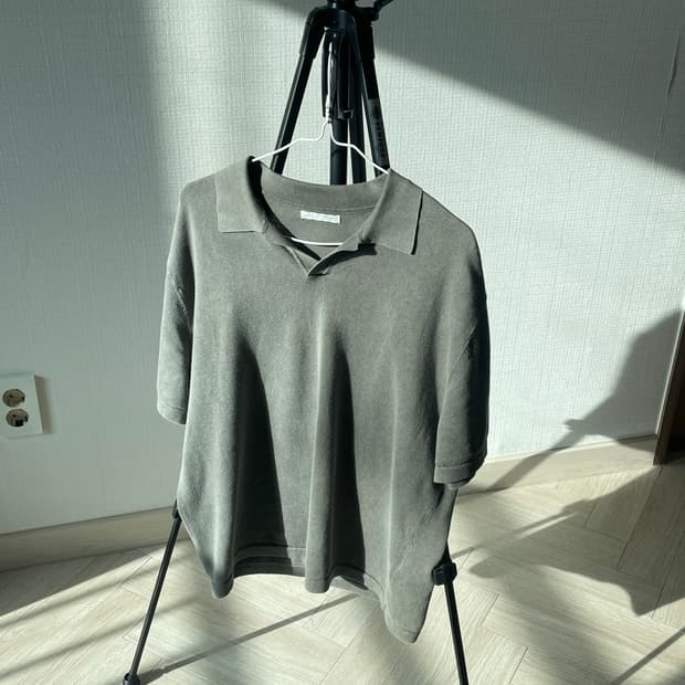 자라 남자 반팔 니트 워싱올리브