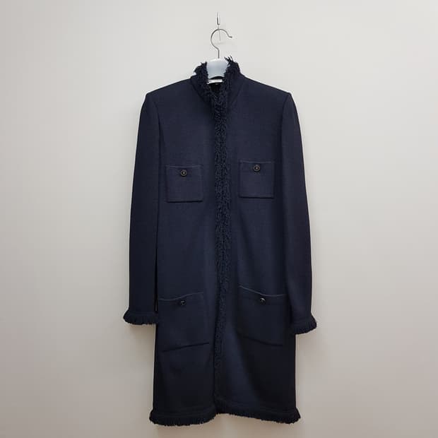 STJOHN 센죤 프린지 트리밍 롱 니트 코트 4사이즈