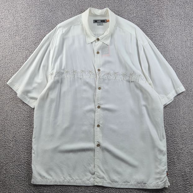 퀵실버에디션 팜트리 화이트 반팔 셔츠 ( 2XL ) / 12858