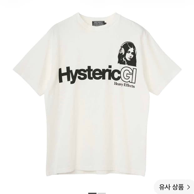히스테릭 글래머 헤비 이펙트 티셔츠 화이트 새상품 L size 피