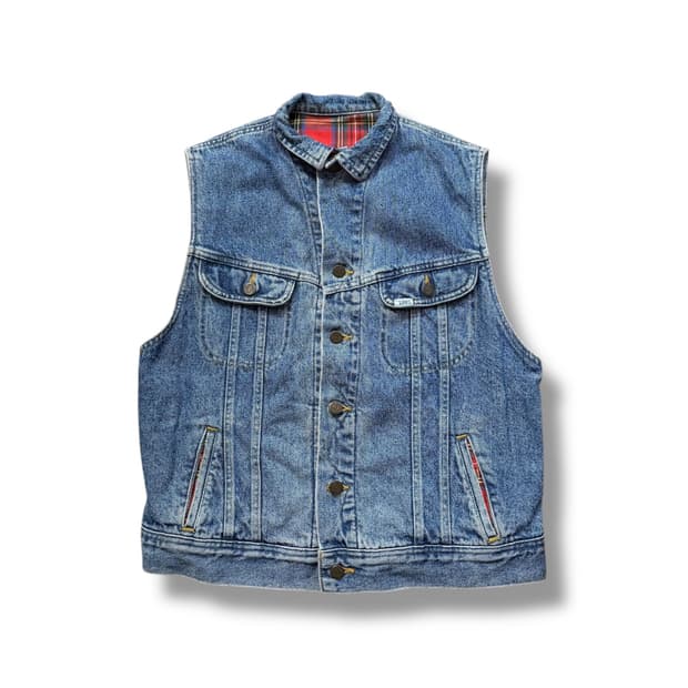 LEE 리메이크 타탄 체크 베스트