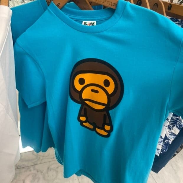 베이프 마일로 반팔티 키즈130 여성착용가능