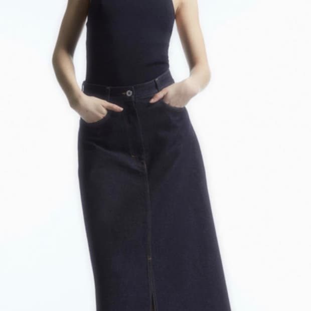 Cos 에이라인 데님 미디 스커트