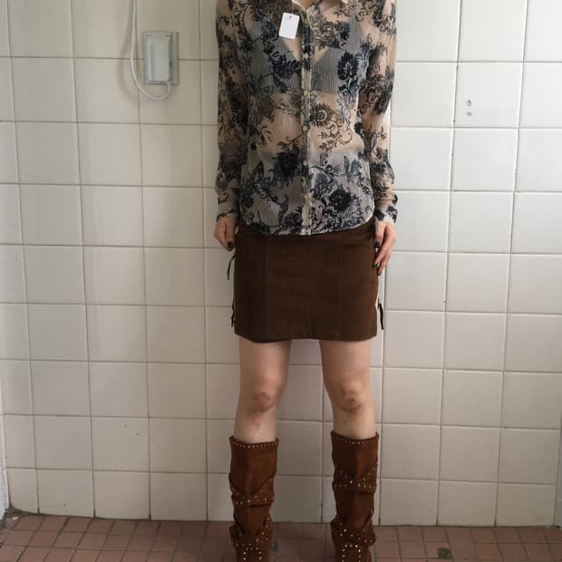 Axes femme pattern pleats shirt