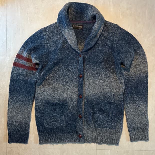 11FW BEAMS HEART Shawl Collar Knit cardi