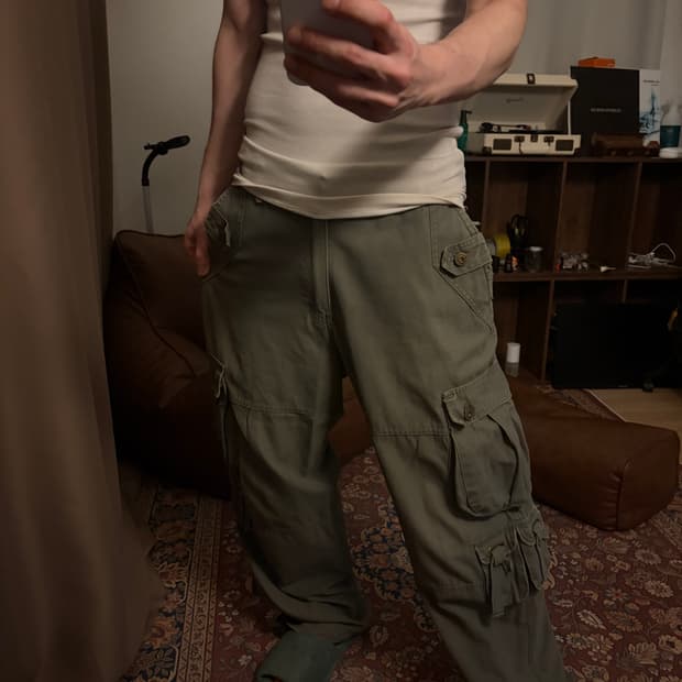 빈티지 본디지 카고 팬츠 그레이