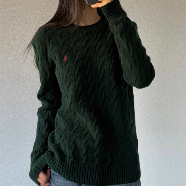 [M]폴로 랄프로렌 꽈배기 메리노울 캐시미어 니트