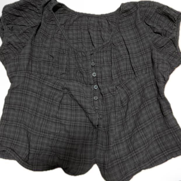 초코 블라우스 셔츠 반팔 