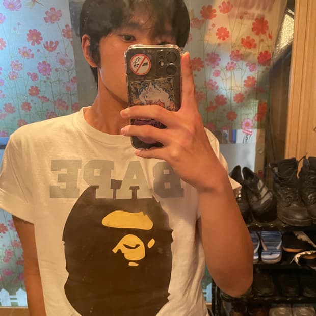 빈티지 베이프 재팬 빅로고 반팔티 M