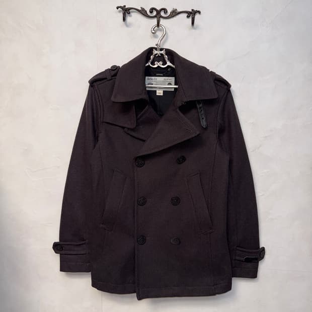 DIESEL dark brown wool pea coat 