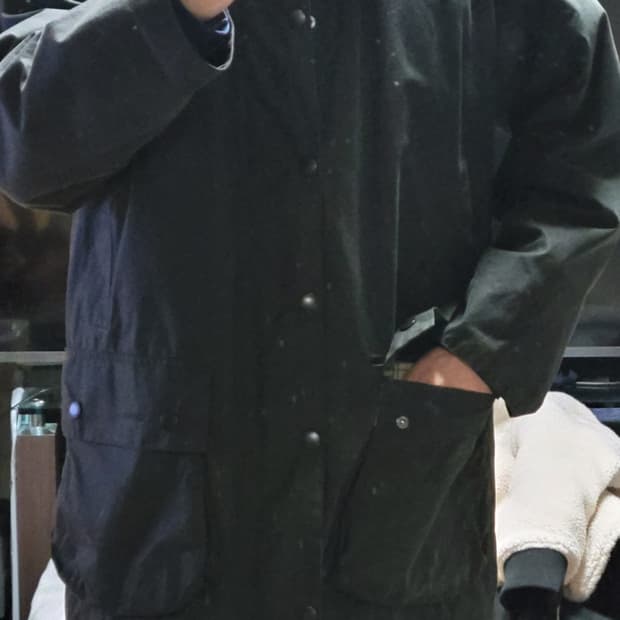 바버 보더 왁스 자켓 세이지 40