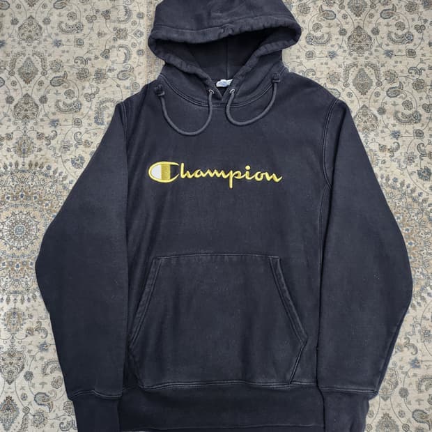 champion 챔피온 로고 블랙 후드티 M