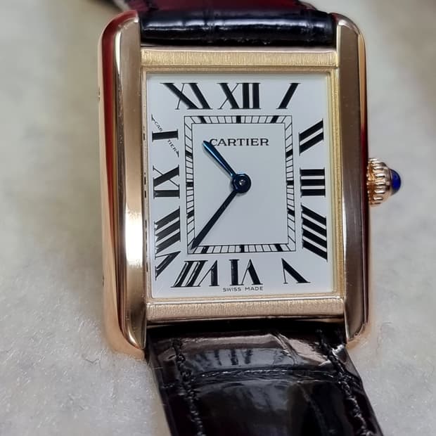 까르띠에 탱크솔로 18K 로즈골드 SM 시계 (남녀공용) 20년