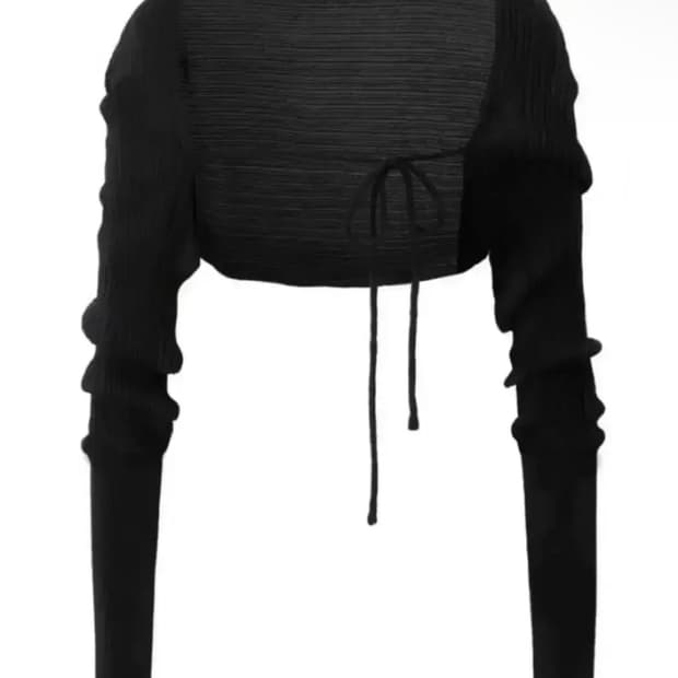 쓰리타임즈 릿볼레로 블랙 가디건 쓰탐