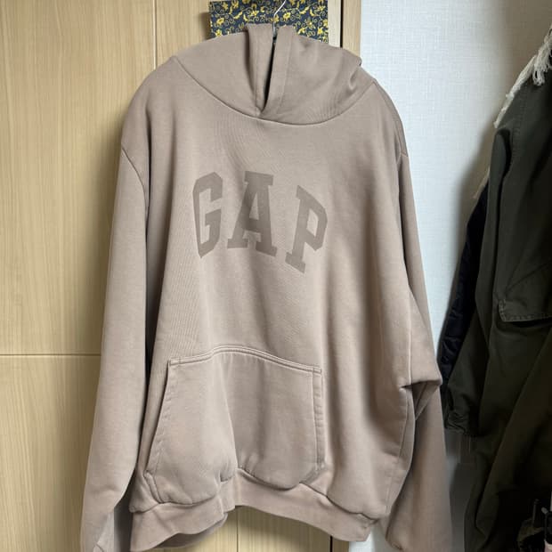 [XXL] 이지 갭 도브 슈렁큰 후드 베이지