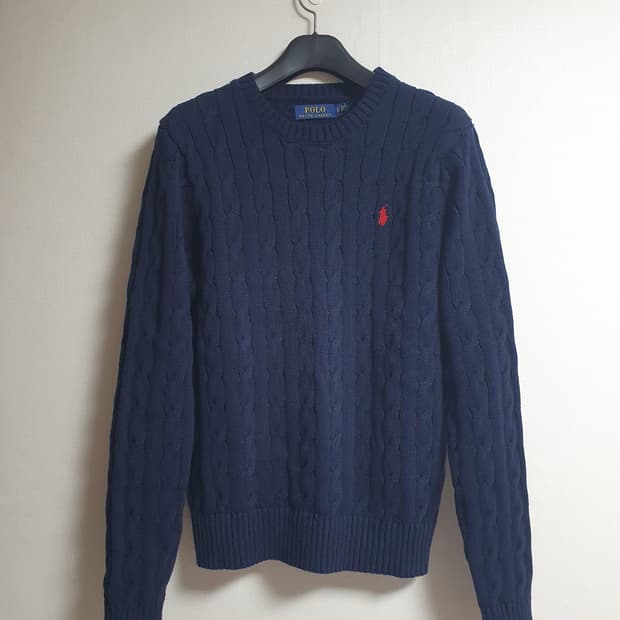 폴로 랄프로렌 네이비 니트 레드 포니 S