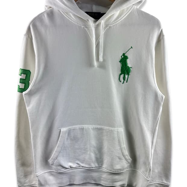 폴로랄프로렌 화이트 그린 빅포니 아이코닉 후드티2691